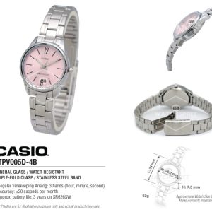 RELOJ CASIO PARA MUJER LTP-V005D-4B2